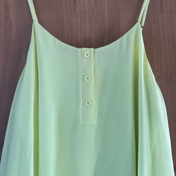 Alice + Olivia Neon Yellow Flowy 100% Silk Mini Dress Size M - Picture 3 of 9